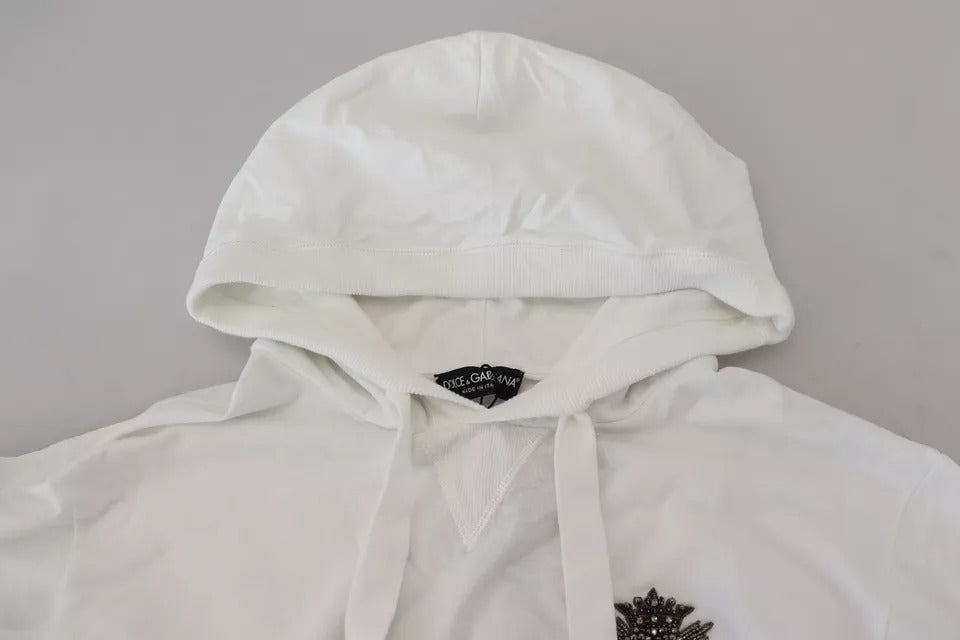 Sudadera con capucha de algodón blanca de Dolce &amp; Gabbana