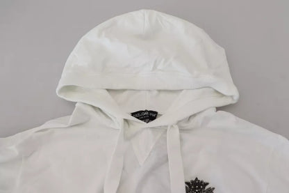 Sudadera con capucha de algodón blanca de Dolce &amp; Gabbana