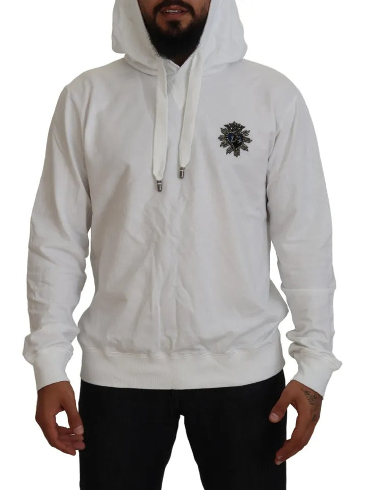 Sudadera con capucha de algodón blanca de Dolce &amp; Gabbana