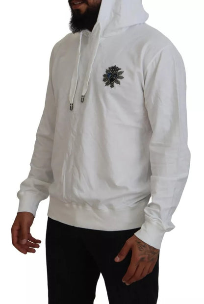 Sudadera con capucha de algodón blanca de Dolce &amp; Gabbana