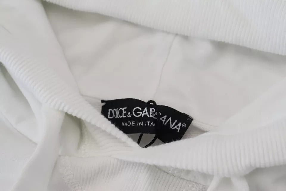 Sudadera con capucha de algodón blanca de Dolce &amp; Gabbana