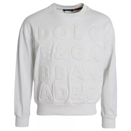 Sudadera con capucha de algodón con logotipo en relieve blanco de Dolce &amp; Gabbana para hombre