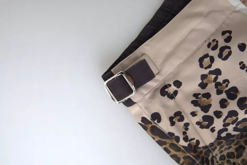 Bañadores cortos de playa con estampado de leopardo en marrón oscuro de Dolce &amp; Gabbana