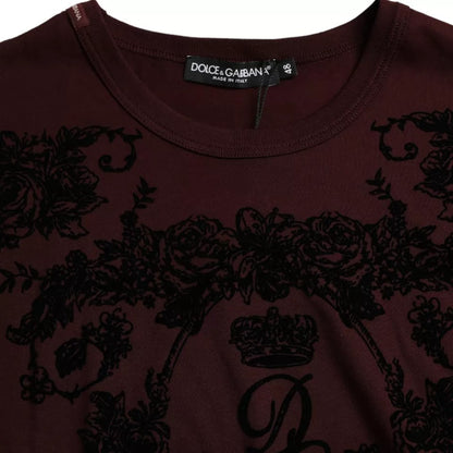 Camiseta con cuello redondo y estampado floral DG Crown de Dolce &amp; Gabbana para hombre