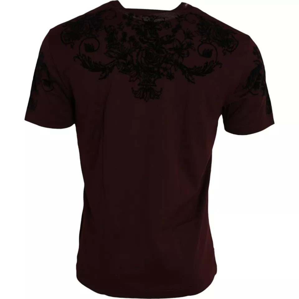 Camiseta con cuello redondo y estampado floral DG Crown de Dolce &amp; Gabbana para hombre