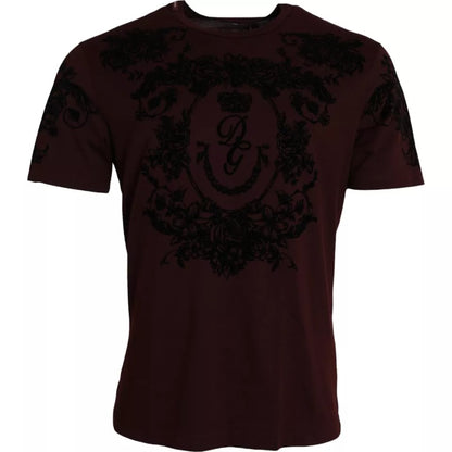 Camiseta con cuello redondo y estampado floral DG Crown de Dolce &amp; Gabbana para hombre