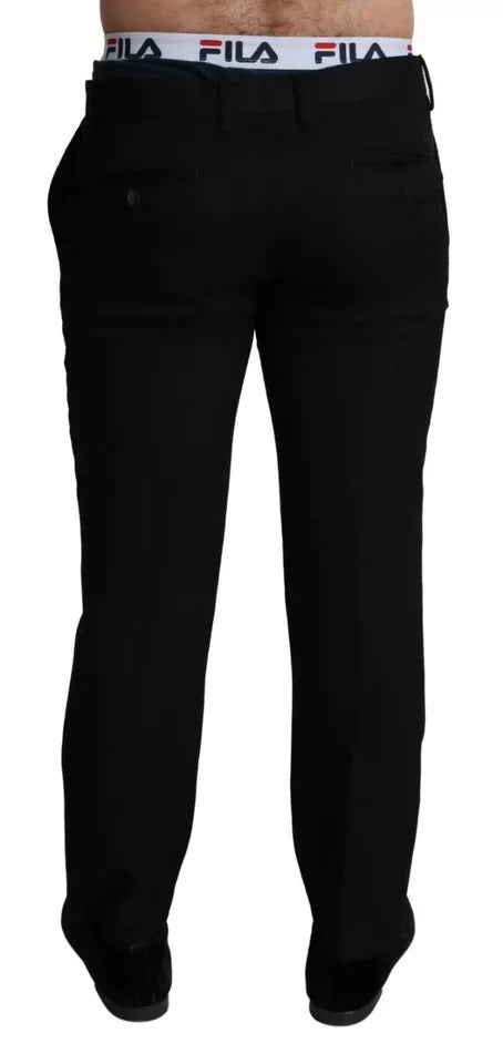 Dolce & Gabbana Black Cotton Stretch Dress Formal Pants