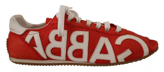 Zapatillas deportivas informales con logotipo de Dolce &amp; Gabbana en cuero rojo y blanco para hombre