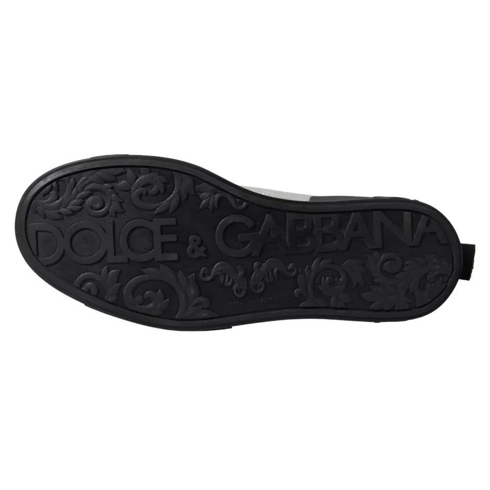 Zapatillas deportivas de caña media con logo plateado y negro de Dolce &amp; Gabbana para hombre