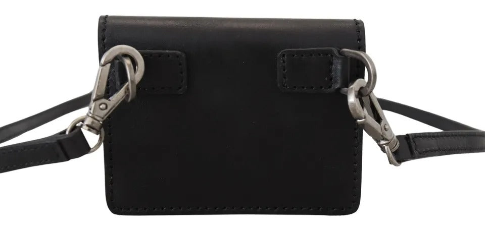 Cartera de mujer Dolce &amp; Gabbana de piel negra con doble asa para el hombro