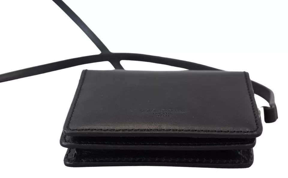 Cartera de mujer Dolce &amp; Gabbana de piel negra con doble asa para el hombro