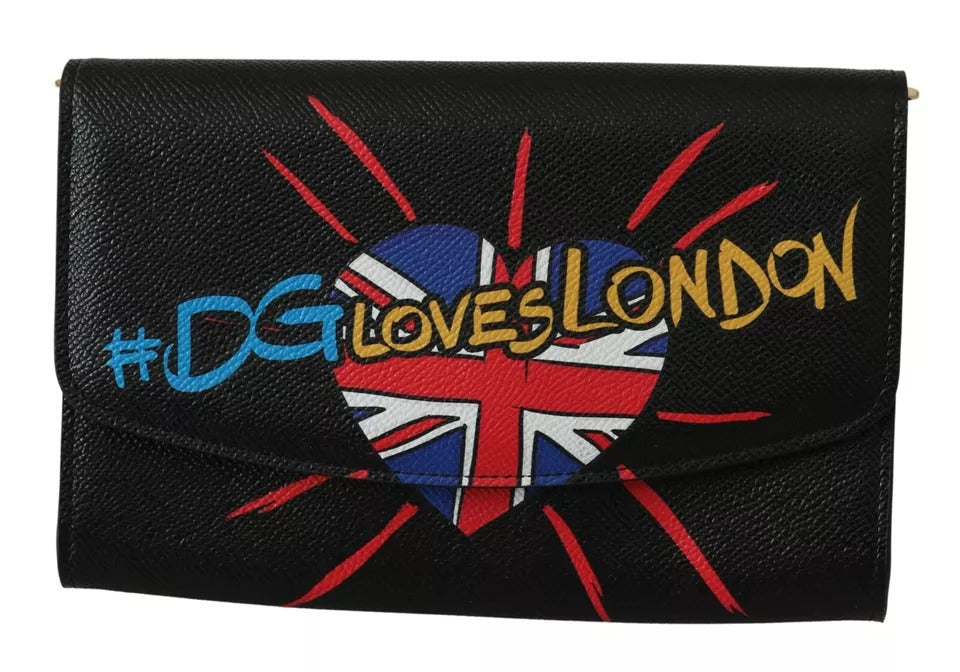 Bolso de hombro tipo cartera de piel color negro #DGLovesLondon de Dolce &amp; Gabbana