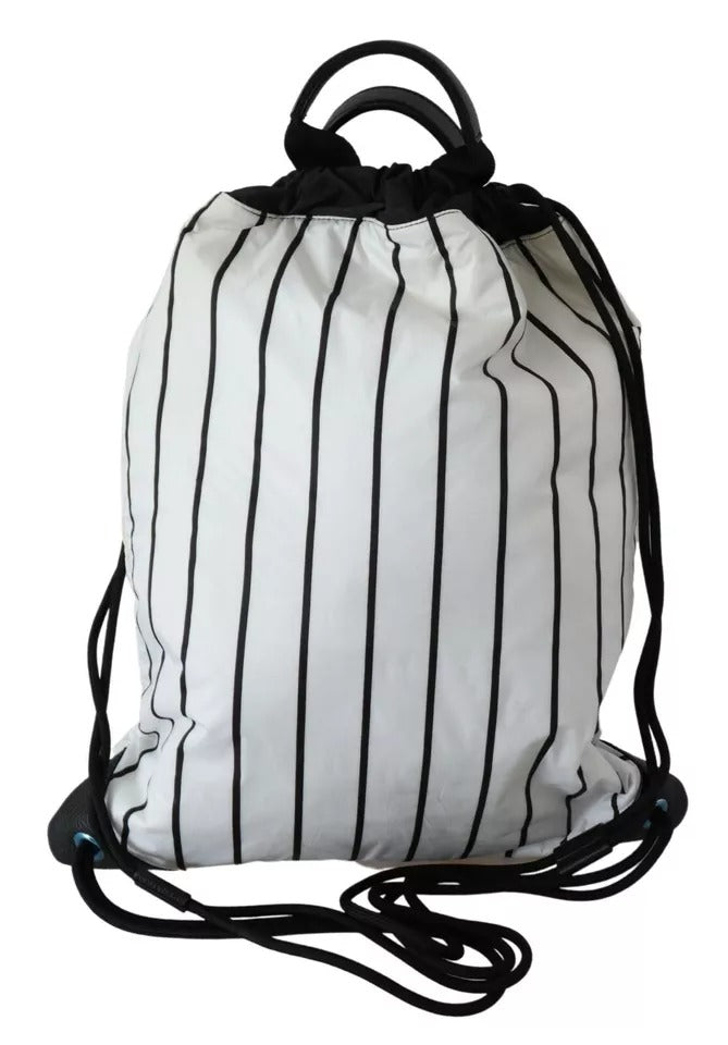 Bolso tipo saco de dormir con cordón ajustable y estampado Sicily en blanco de Dolce &amp; Gabbana para hombre