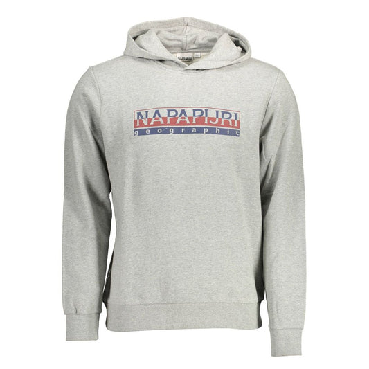 Sudadera con capucha de algodón gris Napapijri Elevated