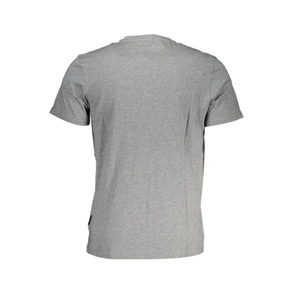 Camiseta de algodón gris con logotipo bordado de Napapijri
