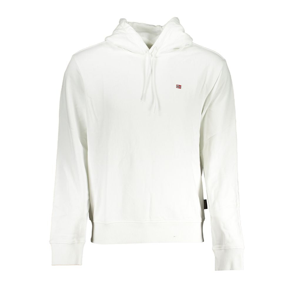 Suéter elegante de algodón con capucha en color blanco de Napapijri