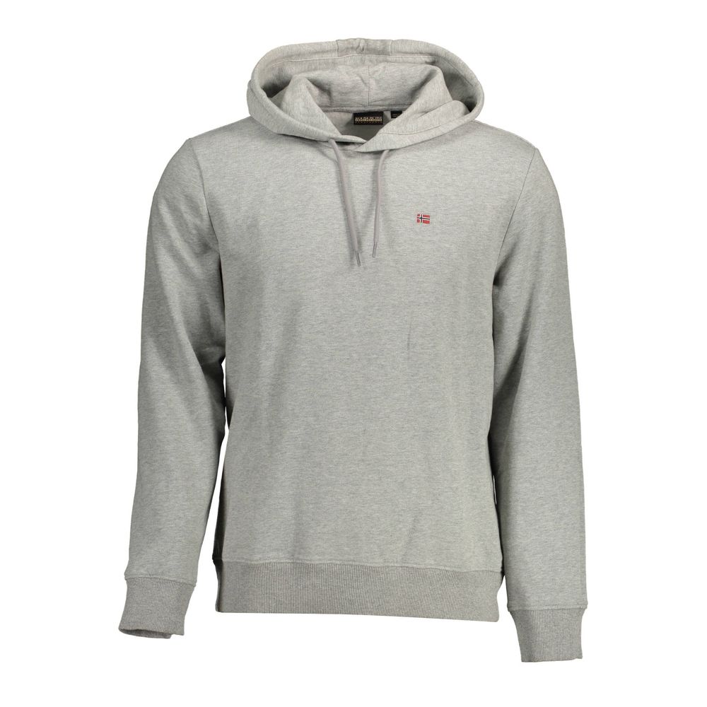 Sudadera con capucha de mezcla de algodón orgánico gris Napapijri Chic