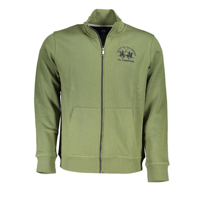 Sudadera polar clásica con cremallera verde La Martina