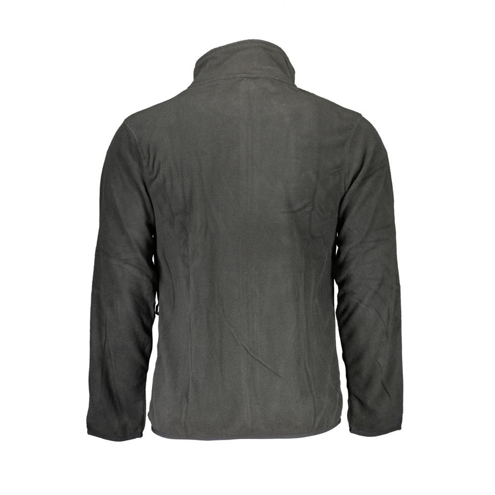 Suéter elegante negro con cremallera y detalle de logotipo de Noruega 1963