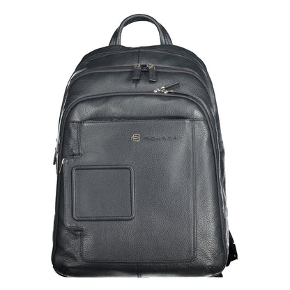 Mochila elegante de piel azul Piquadro con compartimento para portátil