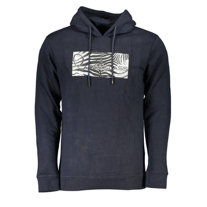 Sudadera con capucha elegante azul Cavalli Class: cómoda y elegante