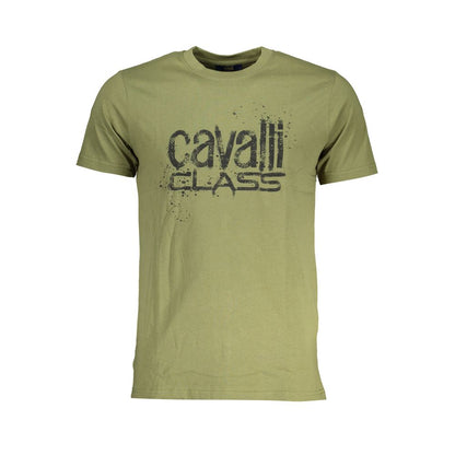 Camiseta de algodón verde Cavalli Class