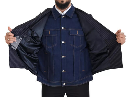 Blazer vaquero cruzado con rayas azules de Dolce &amp; Gabbana