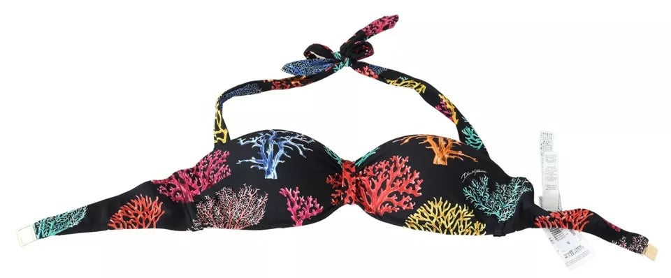 Traje de baño con estampado de corales negros de Dolce &amp; Gabbana Ropa de playa Top de bikini