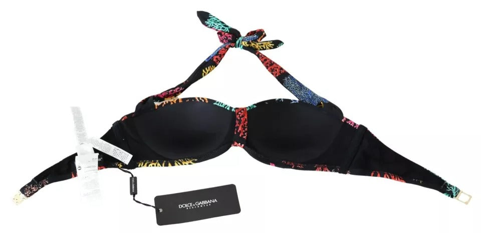 Traje de baño con estampado de corales negros de Dolce &amp; Gabbana Ropa de playa Top de bikini