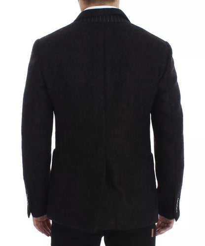 Dolce & Gabbana Bordeaux Alpaca Two Button Jacket Blazer