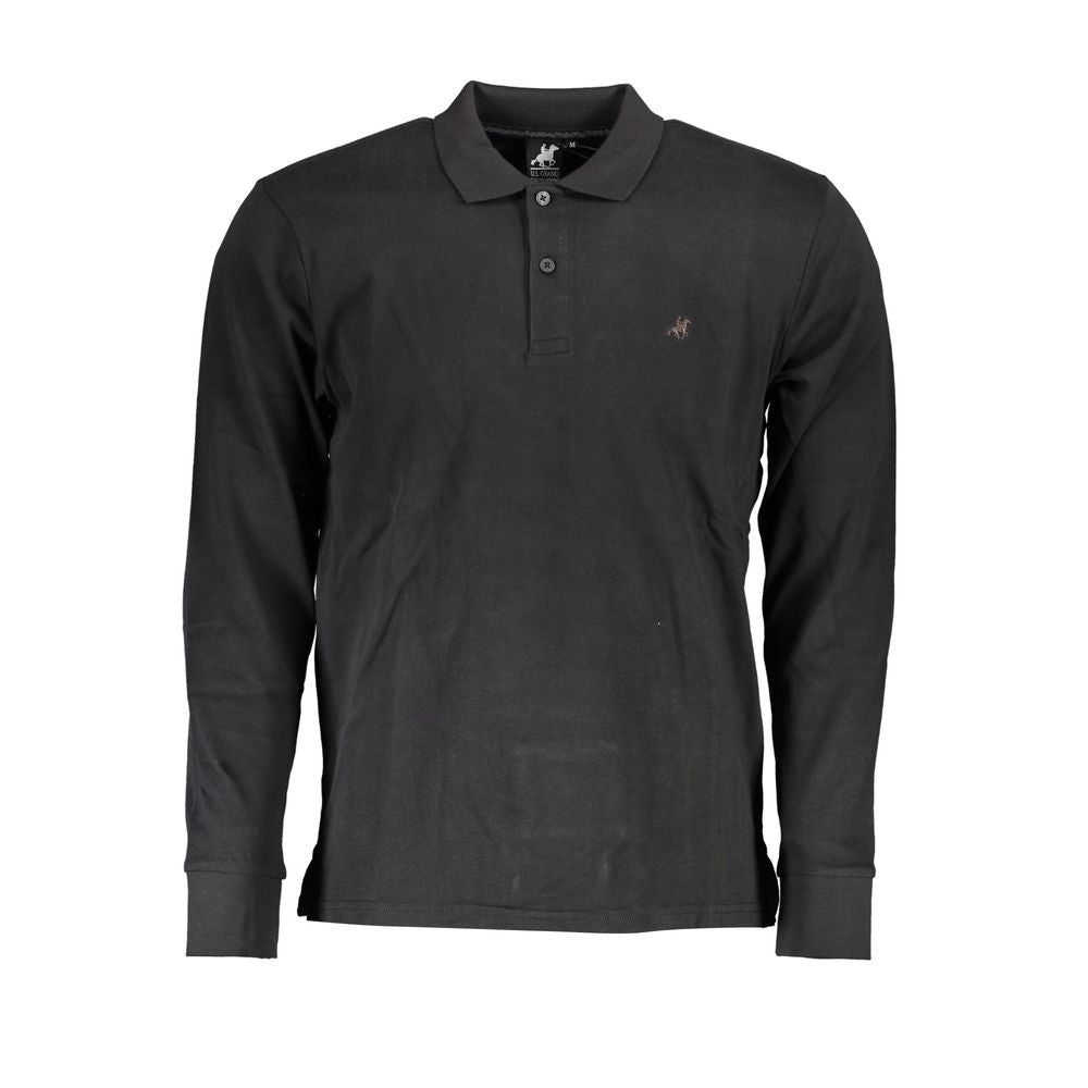 Camisa polo de algodón negra US Grand Polo