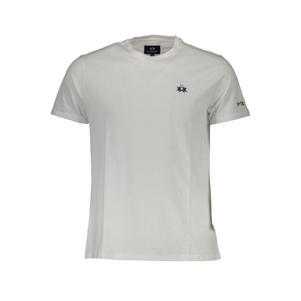 Camiseta blanca con logotipo bordado de La Martina para hombre