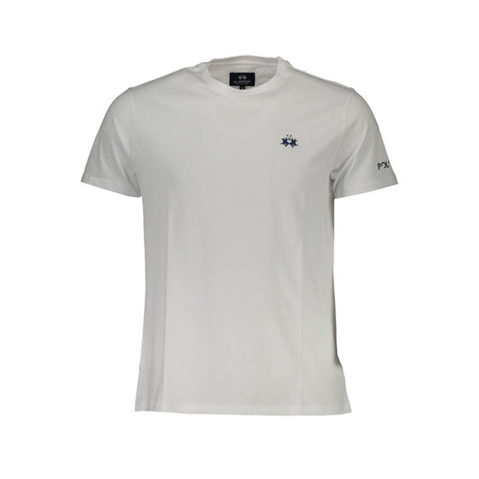 Camiseta blanca con logotipo bordado de La Martina para hombre