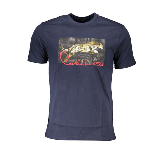 Camiseta de algodón azul Cavalli Class