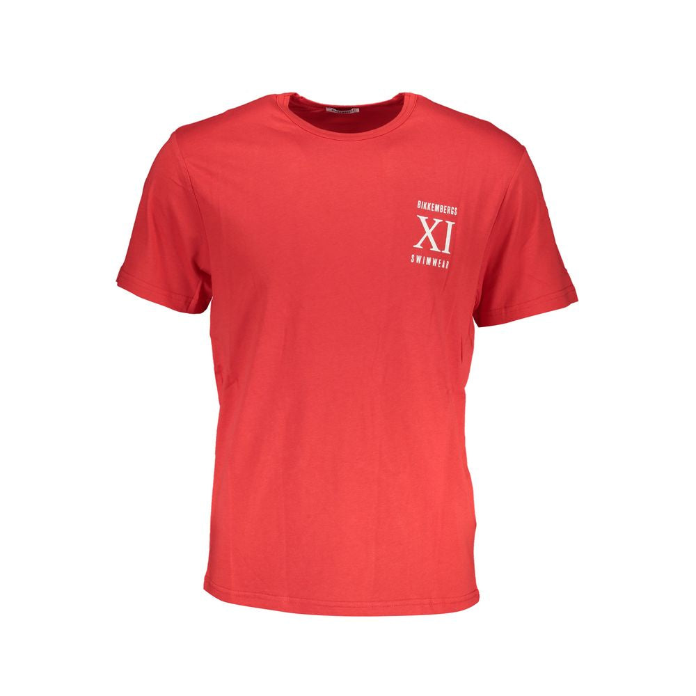 Camiseta de algodón roja Bikkembergs