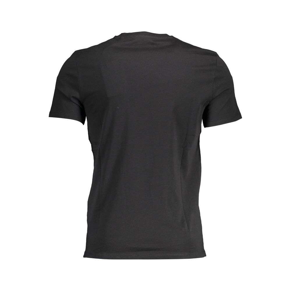 Camiseta elegante con cuello en V y logotipo de Guess Jeans en negro clásico