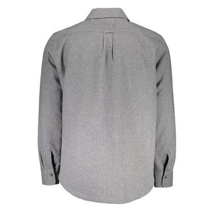 Camisa elegante de algodón gris de manga larga para hombre de Gant