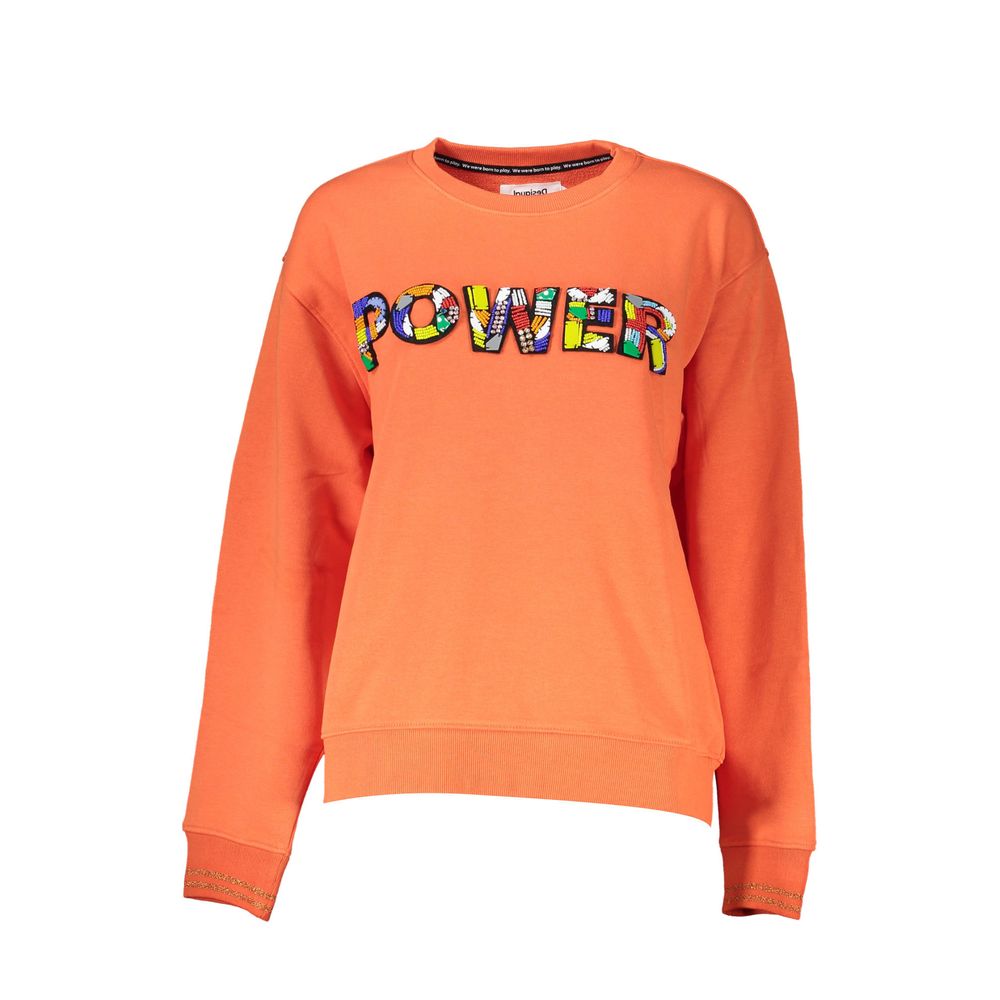 Sudadera naranja vibrante con detalle de logotipo elegante de Desigual