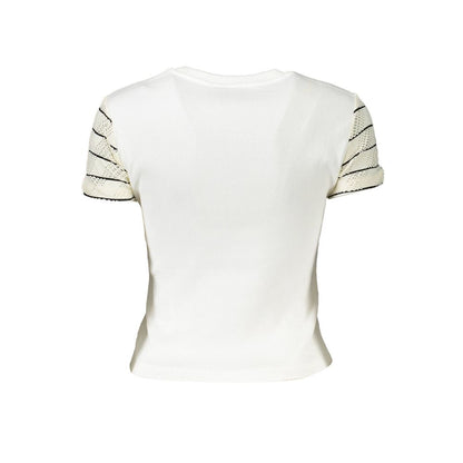 Camiseta Desigual Chic estampada en blanco con detalle en contraste