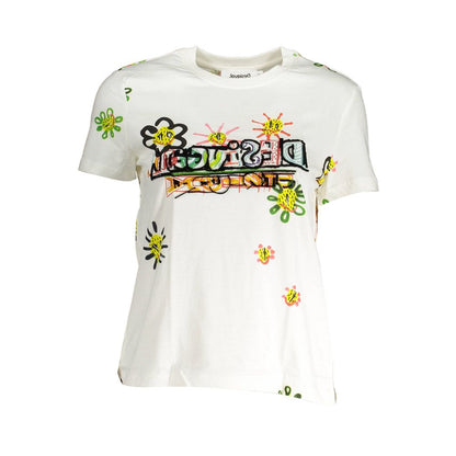 Camiseta de cuello redondo estampada con detalles en contraste Desigual Chic