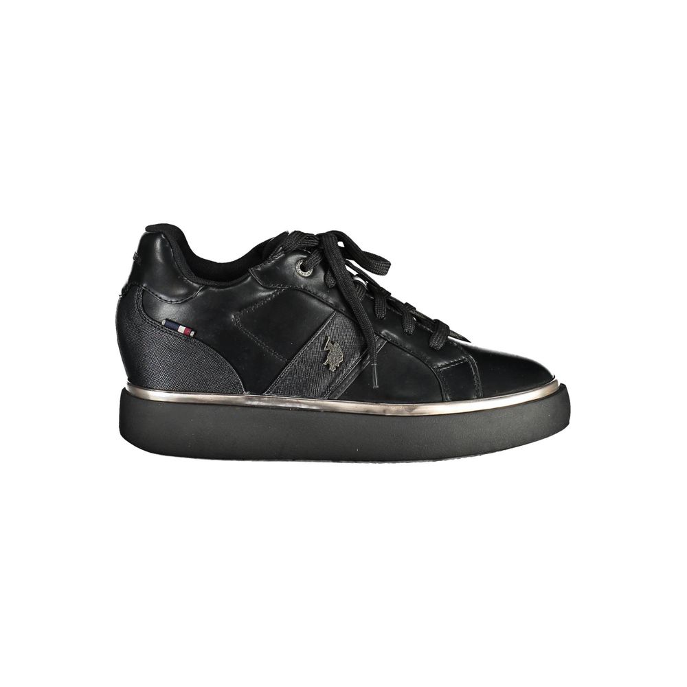 US POLO ASSN. Zapatillas elegantes negras con cordones y detalle de logotipo