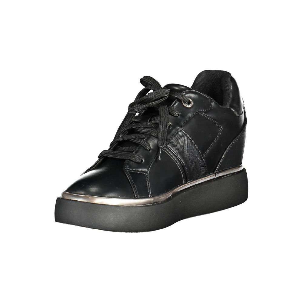 US POLO ASSN. Zapatillas elegantes negras con cordones y detalle de logotipo