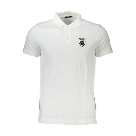 Polo blanco bordado elegante Cavalli Class para hombre