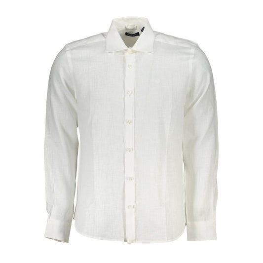 Camisa elegante de lino blanco de manga larga de North Sails