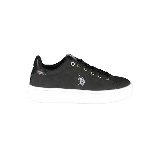 US POLO ASSN. Zapatillas deportivas elegantes negras con cordones y detalle de logotipo