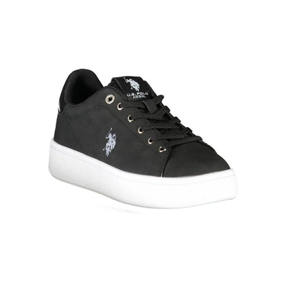 US POLO ASSN. Zapatillas deportivas elegantes negras con cordones y detalle de logotipo