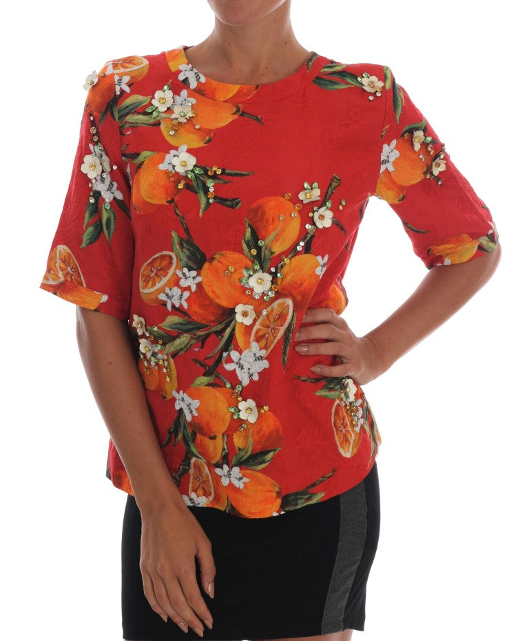 Blusa de crepé adornada con estampado de flores de Dolce &amp; Gabbana