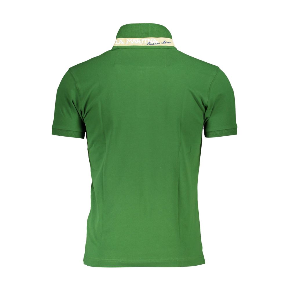 Polo La Martina Sleek Green Slim Fit con detalle en contraste