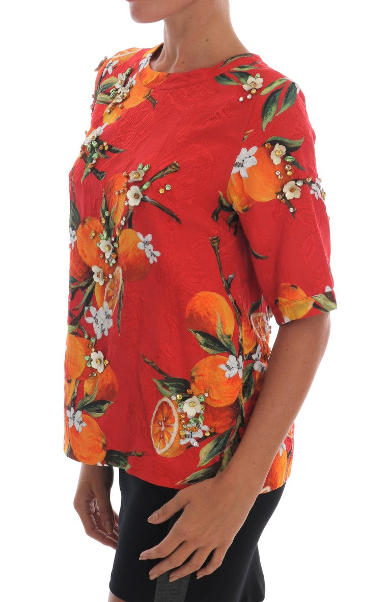 Blusa de crepé adornada con estampado de flores de Dolce &amp; Gabbana