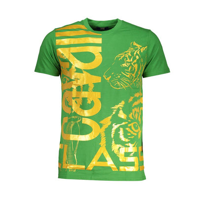 Camiseta de algodón verde Cavalli Class